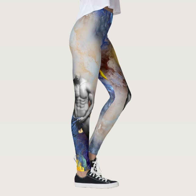 SlipperyJoe's muskulöse Mann-Physik-Dampf-Shirtle Leggings (Rechts)