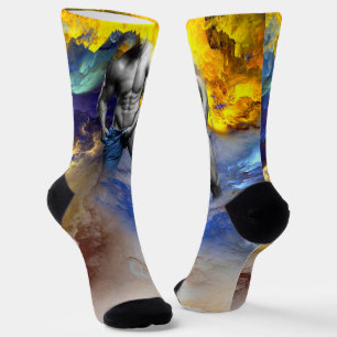 SlipperyJoe's muskulöse Mann-Physik-Dampf-Shirtle Socken
