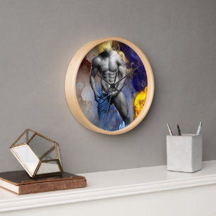 SlipperyJoe's muskulöse Mann-Physik-Dampf-Shirtle Uhr