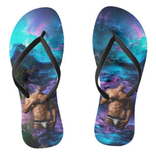 SlipperyJoe's muskulöse Männerunterwäsche Beule ko Flip Flops