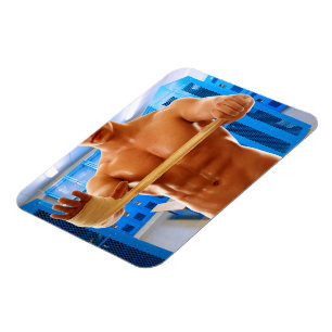 SlipperyJoe's muskulöse, shirriless 6-Pack-Gymnast Magnet