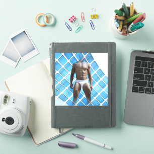 SlipperyJoe's muskulöser Mann Six-Pack-Bauch weiße Aufkleber