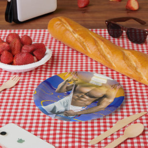 SlipperyJoe's muskulöser Mann Wölbung Sechs-Pack F Pappteller
