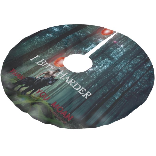 SlipperyJoe's mystische Halloween-Atmosphäre Polyester Weihnachtsbaumdecke (Schrägansicht)