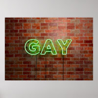 SlipperyJoe's neon Gay Sign green Stein Wand Wort