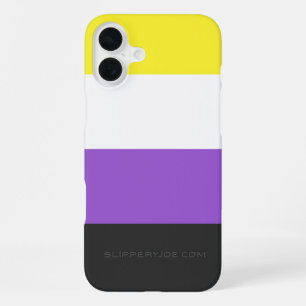 SlipperyJoe's Nonbinary Pride Flag gelb weiß lila  iPhone 16 Plus Hülle