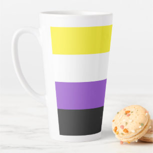 SlipperyJoe's Nonbinary Pride Flag gelb weiß lila Milchtasse