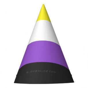 SlipperyJoe's Nonbinary Pride Flag gelb weiß lila  Partyhütchen