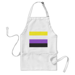 SlipperyJoe's Nonbinary Pride Flag gelb weiß lila Schürze