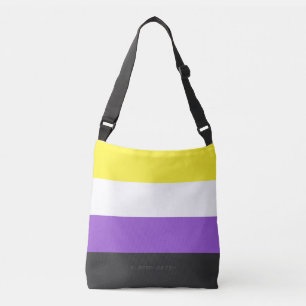 SlipperyJoe's Nonbinary Pride Flag gelb weiß lila Tragetaschen Mit Langen Trägern