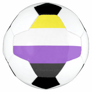 SlipperyJoe's Nonbinary Stolzflagge gelb weiß lila Fußball