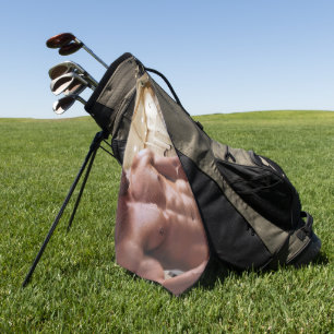 SlipperyJoe's oberkörperfreier muskulöser Männer-T Golfhandtuch