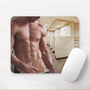 SlipperyJoe's oberkörperfreier muskulöser Männer-T Mousepad