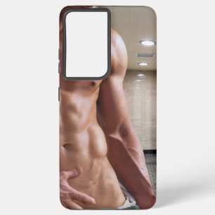 SlipperyJoe's oberkörperfreier muskulöser Männer-T Samsung Galaxy Hülle
