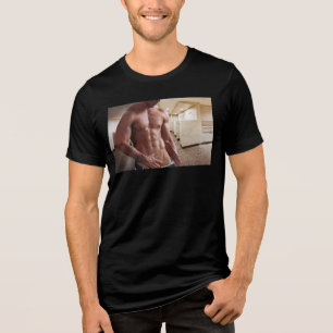 SlipperyJoe's oberkörperfreier muskulöser Männer-T Tri-Blend Shirt