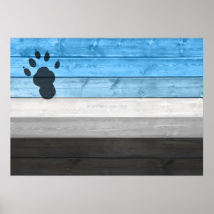 SlipperyJoe's Otter-Pfoten-Holzkastenstruktur Bär- Poster