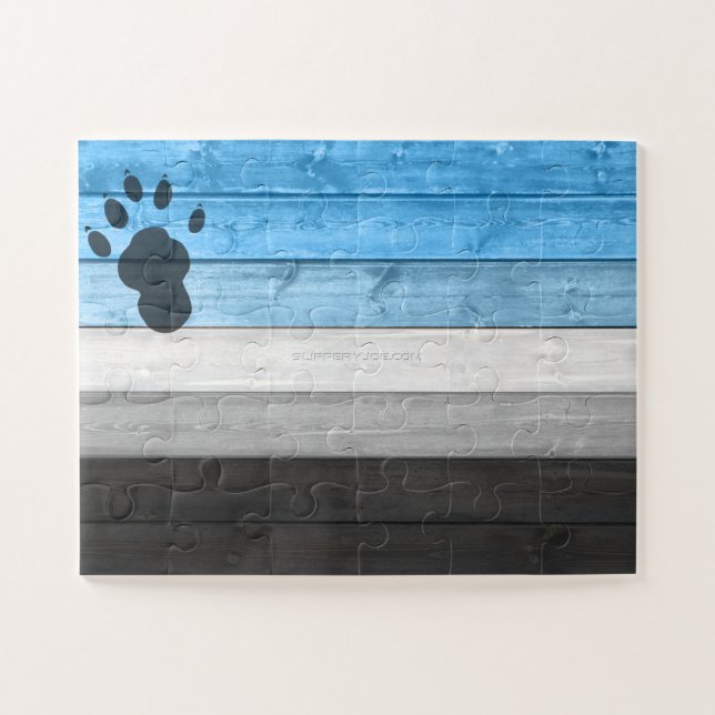 SlipperyJoe's Otter-Pfoten-Holzkastenstruktur Bär- Puzzle (Horizontal)