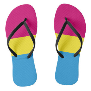 SlipperyJoe's pansexual Stolz Flag Gender-blinde p Flip Flops