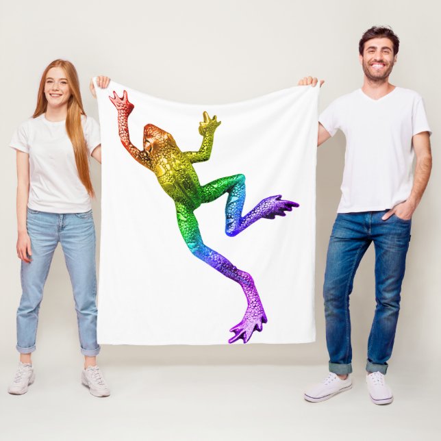 SlipperyJoe's Pride Frog-Figur Lebhaft farbig Fleecedecke (Beispiel)