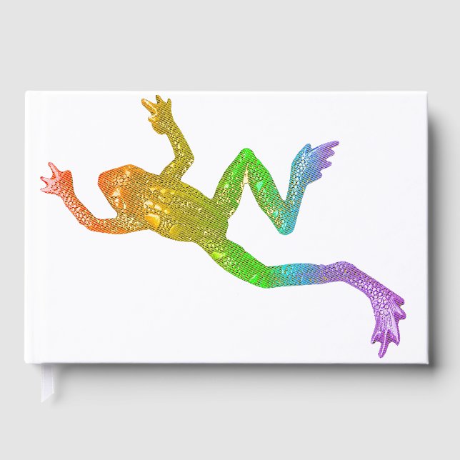 SlipperyJoe's Pride Frog-Figur Lebhaft farbig Gästebuch (Vorderseite)