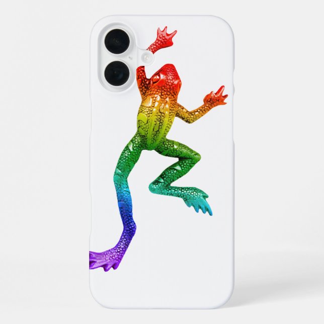 SlipperyJoe's Pride Frog-Figur Lebhaft farbig iPhone Hülle (Rückseite)