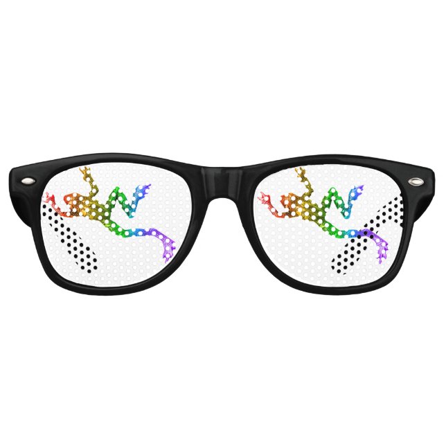 SlipperyJoe's Pride Frog-Figur Lebhaft farbig Partybrille (Vorderseite)
