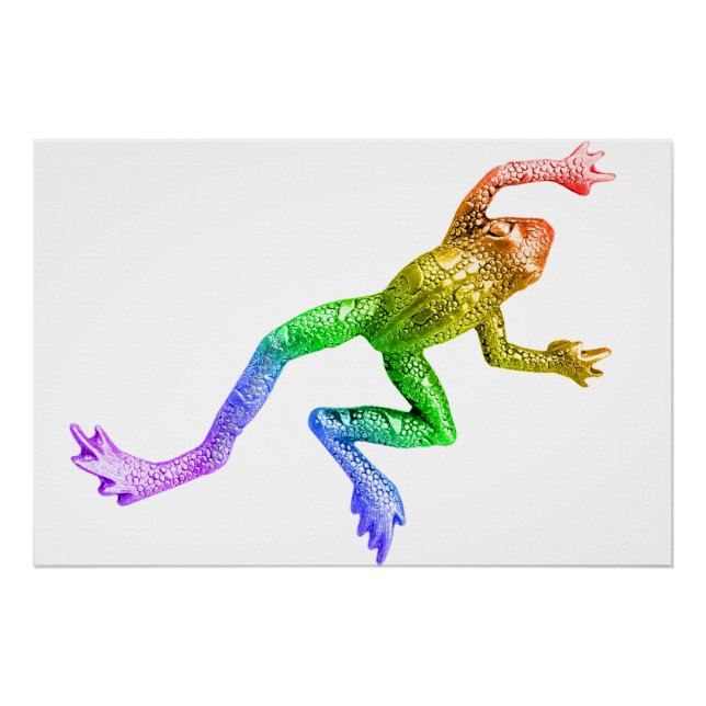 SlipperyJoe's Pride Frog-Figur Lebhaft farbig Poster (Vorderseite)