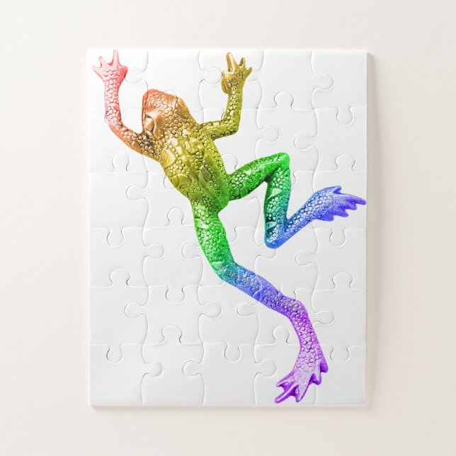 SlipperyJoe's Pride Frog-Figur Lebhaft farbig Puzzle (Vertikal)