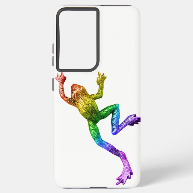 SlipperyJoe's Pride Frog-Figur Lebhaft farbig Samsung Galaxy Hülle (Rückseite)