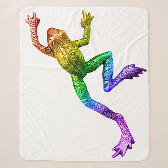 SlipperyJoe's Pride Frog-Figur Lebhaft farbig Sherpadecke (Vorderseite)