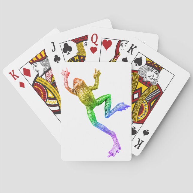 SlipperyJoe's Pride Frog-Figur Lebhaft farbig Spielkarten (Rückseite)