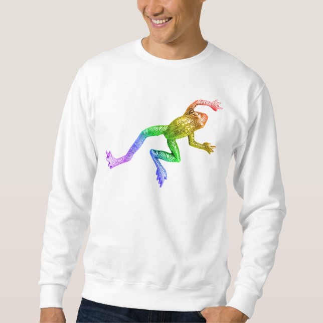 SlipperyJoe's Pride Frog-Figur Lebhaft farbig Sweatshirt (Vorderseite)