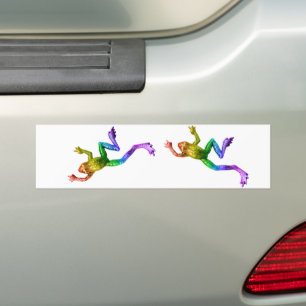 SlipperyJoe's Pride Frog-Tier krabbeln Regenbogen Autoaufkleber