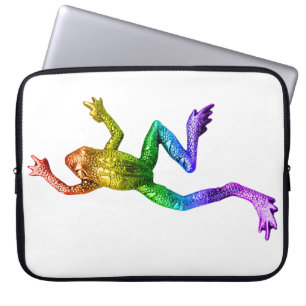 SlipperyJoe's Pride Frog-Tier krabbeln Regenbogen Laptopschutzhülle