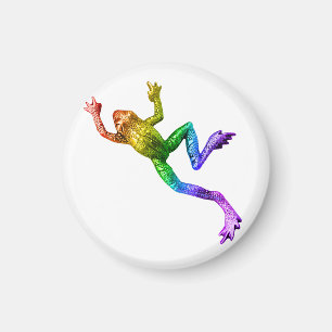 SlipperyJoe's Pride Frog-Tier krabbeln Regenbogen Magnet