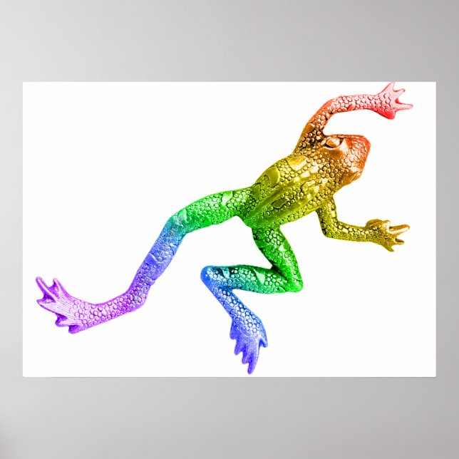 SlipperyJoe's Pride Frog-Tier krabbeln Regenbogen Poster (Vorne)