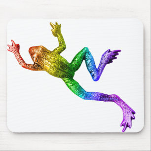 SlipperyJoe's Pride Frosch Tier kriechend Regenbog Mousepad