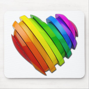 SlipperyJoe's Pride-Herz-Scheiben geformt glänzend Mousepad