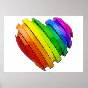 SlipperyJoe's Pride Herz Slices geformt Hochglanz- Poster
