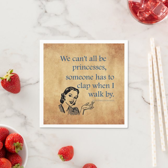 SlipperyJoe's Princess-Klaps, der lustige 50er-Vin Serviette (Beispiel)