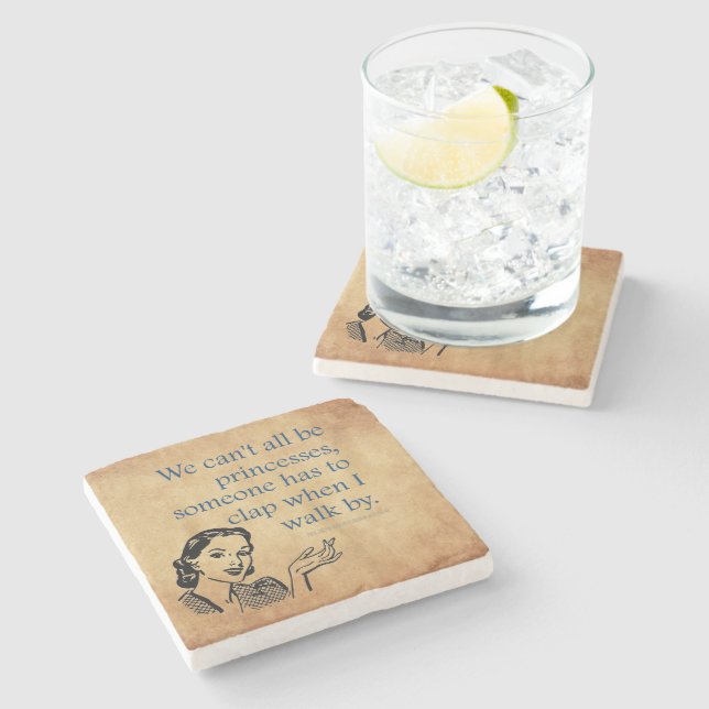 SlipperyJoe's Princess-Klaps, der lustige 50er-Vin Steinuntersetzer (Seitenansicht)