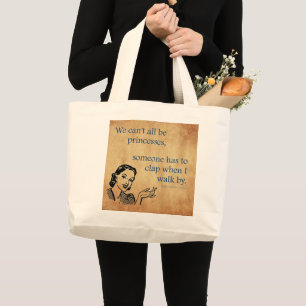 SlipperyJoe's Prinzessinnen klatschen Vintage-Plak Jumbo Stoffbeutel