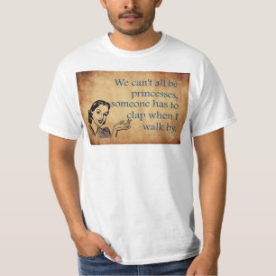 SlipperyJoe's Prinzessinnen klatschen Vintage-Plak T-Shirt