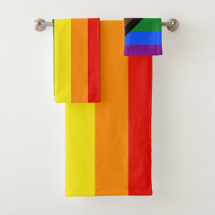 SlipperyJoe's Progress Pride Flag Gay-Geschenke LG Badhandtuch Set