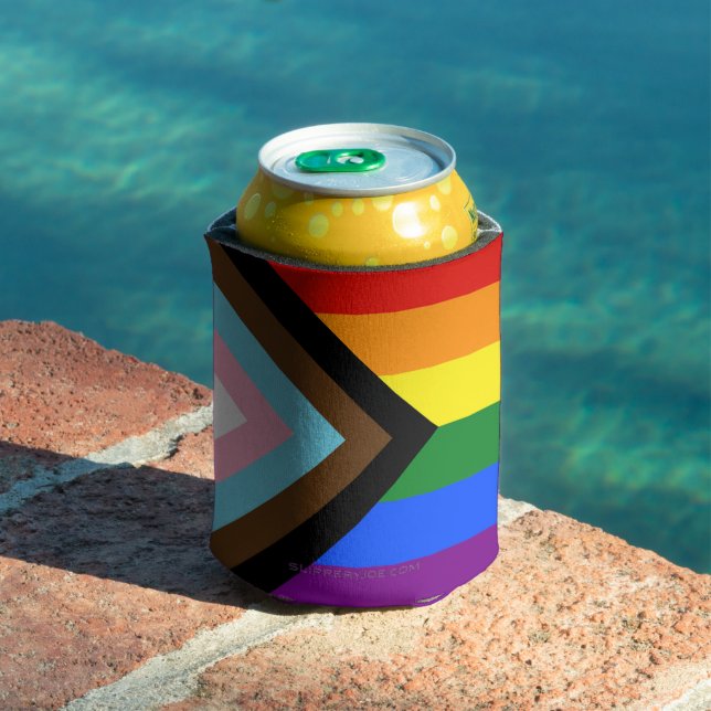 SlipperyJoe's Progress Pride Flag Gay-Geschenke LG Dosenkühler (In Situ Pool)