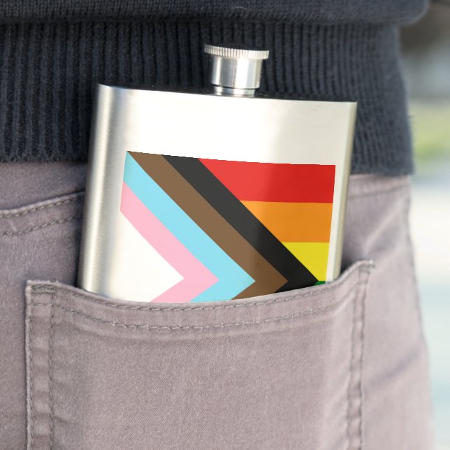 SlipperyJoe's Progress Pride Flag Gay-Geschenke LG Flachmann (Beispiel)
