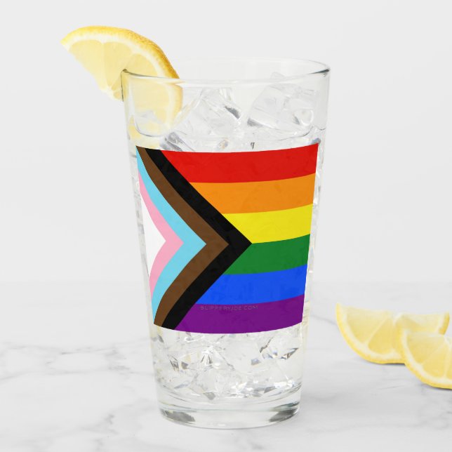 SlipperyJoe's Progress Pride Flag Gay-Geschenke LG Glas (Vorderseite Ice)