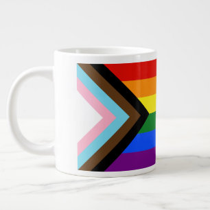 SlipperyJoe's Progress Pride Flag Gay-Geschenke LG Jumbo-Tasse