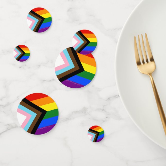 SlipperyJoe's Progress Pride Flag Gay-Geschenke LG Konfetti (Gruppe)
