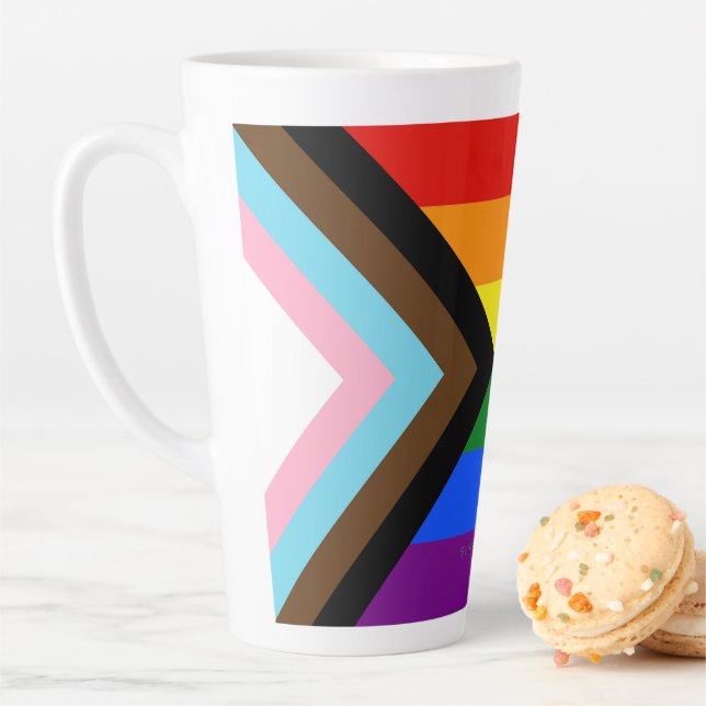 SlipperyJoe's Progress Pride Flag Gay-Geschenke LG Milchtasse (Beispiel)
